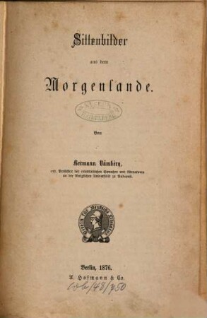 Sittenbilder aus dem Morgenlande