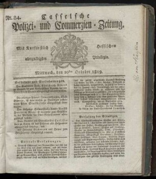 Nr. 84, Mittwoch, den 20sten October 1819