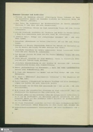 Benutzte Literatur und Archivalien