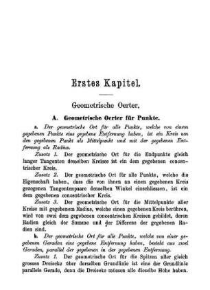Erstes Kapitel. Geometrische Oerter.
