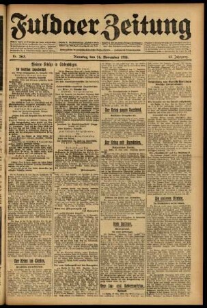 Ausgabe vom Dienstag, den 14. November 1916.