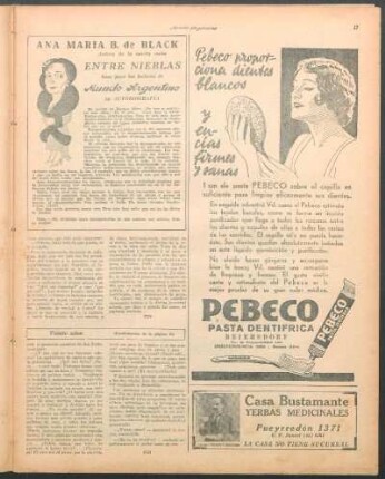 Ana María B. de Black, autora de la novela corta ENTRE NIEBLAS, hace para los lectores de Mundo Argentino su autobiografía