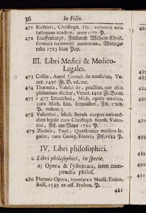 III. Libri Medici & Medico-Legales.