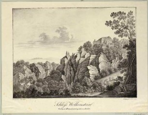 Die Burg (Schloss) Wolkenstein in der Stadt Wolkenstein, oberhalb des Zschopautales im Erzgebirge