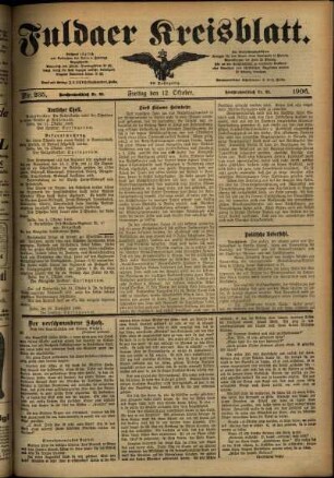 Ausgabe vom Freitag, den 12. Oktober 1906.