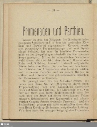 Promenaden und Parthien
