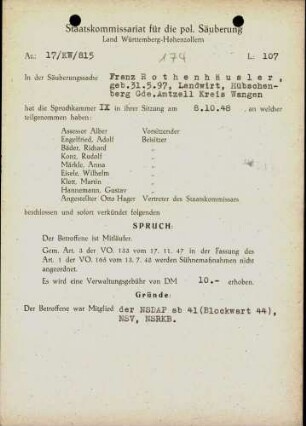 Rothenhäusler, Franz