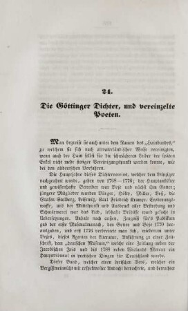 24. Die Göttinger Dichter, und vereinzelte Poeten