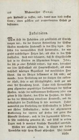 176, Fakultäten