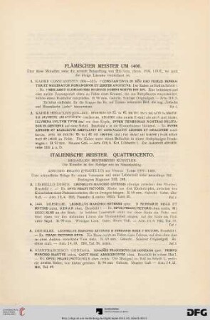 Italienische Meister. Quattrocento. (Nr. 3-113)