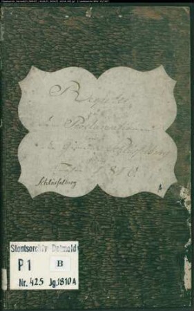 Zivilstandsregister der evangelischen Gemeinde Schlüsselburg, Kreis Minden (A 1810). (Gemeinde: Evangelische Gemeinde Schlüsselburg)