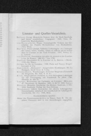 Literatur- und Quellen-Verzeichnis.