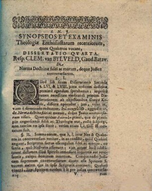 De Norma Doctrinae fidei ac morum, deque Iudice controversiarum