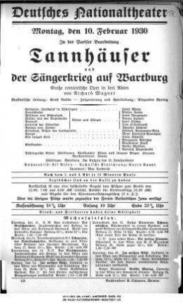 Tannhäuser und Der Sängerkrieg auf Wartburg