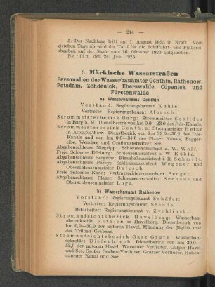 b) Wasserbauamt Rathenow