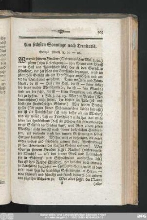 Am sechsten Sonntage nach Trinitatis.