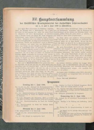 XVI. Hauptversammlung des Westfälischen Provinzialvereins des Katholischen Lehrerverbandes am 1., 2. und 3. Juni 1909 in Ibbenbüren