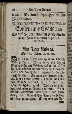 Am Tage Andreä. - Am Tage Philippi und Jacobi.