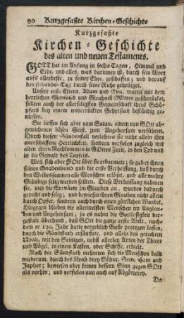 Kurzgefaßte Kirchen-Geschichte des alten und neuen Testaments.