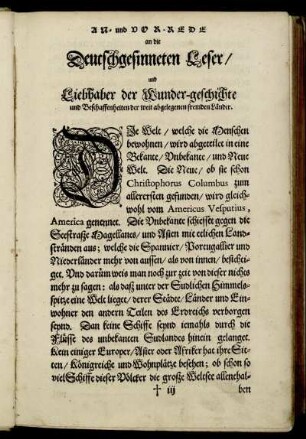 An- und Vorrede an die Deutschgesinneten Leser [...]