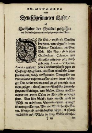 An- und Vorrede an die Deutschgesinneten Leser [...]