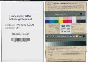 Entnazifizierung Reiner Becker , geb. 02.09.1889 (Steiger)