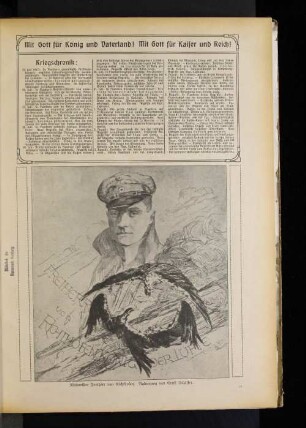 Rittmeister Freiherr von Richthofen. Radierung von Ernst Schäffer.