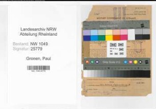 Entnazifizierung Paul Gronen , geb. 11.09.1900 (Stadtsekretaer)