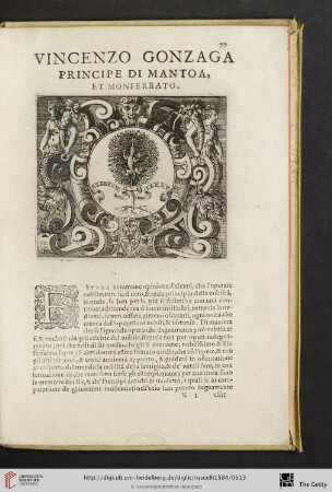 Vincenco Gonzaga Principe di Mantoa et Montferrato