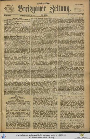 01.05.1892 (Zweites Blatt)