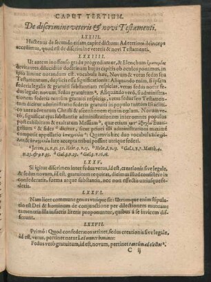 Caput Tertium. De discrimine veteris & novi Testamenti.