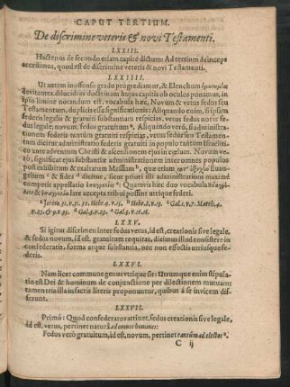 Caput Tertium. De discrimine veteris & novi Testamenti.