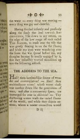 The Address To The Sea.