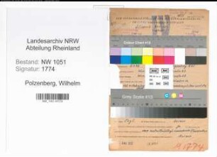 Entnazifizierung Wilhelm Polzenberg , geb. 08.04.1898 (Angestellter)