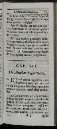 Cap. XLI. De Mensium Suppressione. - Cap. XLIV. De Partu difficili; & reliquis Puerperarum Symptomatis.