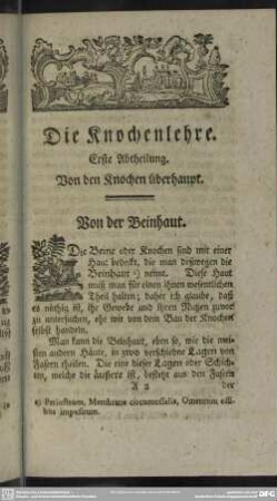Erste Abtheilung. Von den Knochen überhaupt
