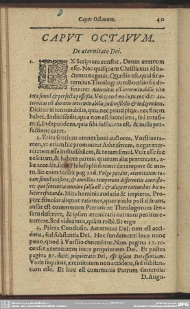 Caput Octavum. De aterniate Dei