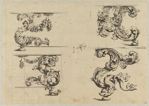 Tischfüße, Blatt aus der Folge "Neues Romanisches Laubwerkbüchlein in Nürnberg bei Jacob Sandrart zu finden"