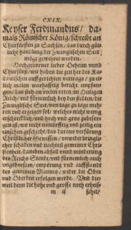 CXIX. Keyser Ferdinandus ...