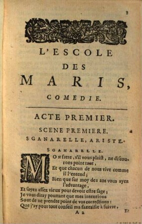 L' école des Maris : Comedie