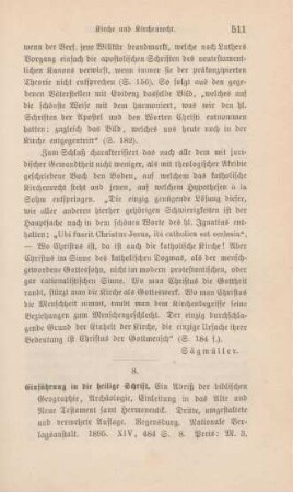 511-513 [Rezension] Seisenberger, Michael, Einführung in die Heilige Schrift
