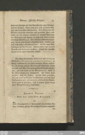 Zweytes Capitel. Von der jüdischen Religion.