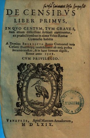 De censibus : liber primus, in quo centum, tum graves, tum etiam difficillimi articuli continentur ...