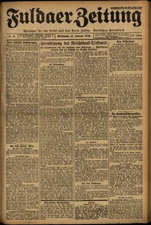 Ausgabe vom Mittwoch, den 13. Januar 1926.