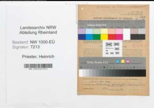Entnazifizierung Heinrich Priester, geb. 02.12.1900 (Arbeiter)