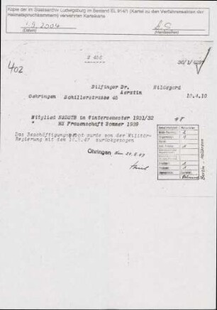 Bilfinger, Hildegard