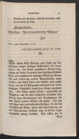 Edeldenkende, Würdige, Verehrungswerthe Männer Ihr