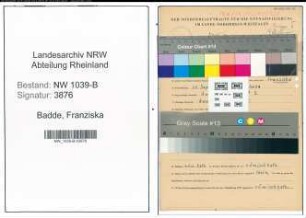 Entnazifizierung Franziska Badde , geb. 25.09.1885 (Lehrerin)