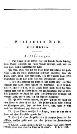 Siebentes Buch. Die Kugel.