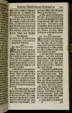 1.) Von der Rechtfertigung überhaupt, und ihren wesentlichen Stücken.